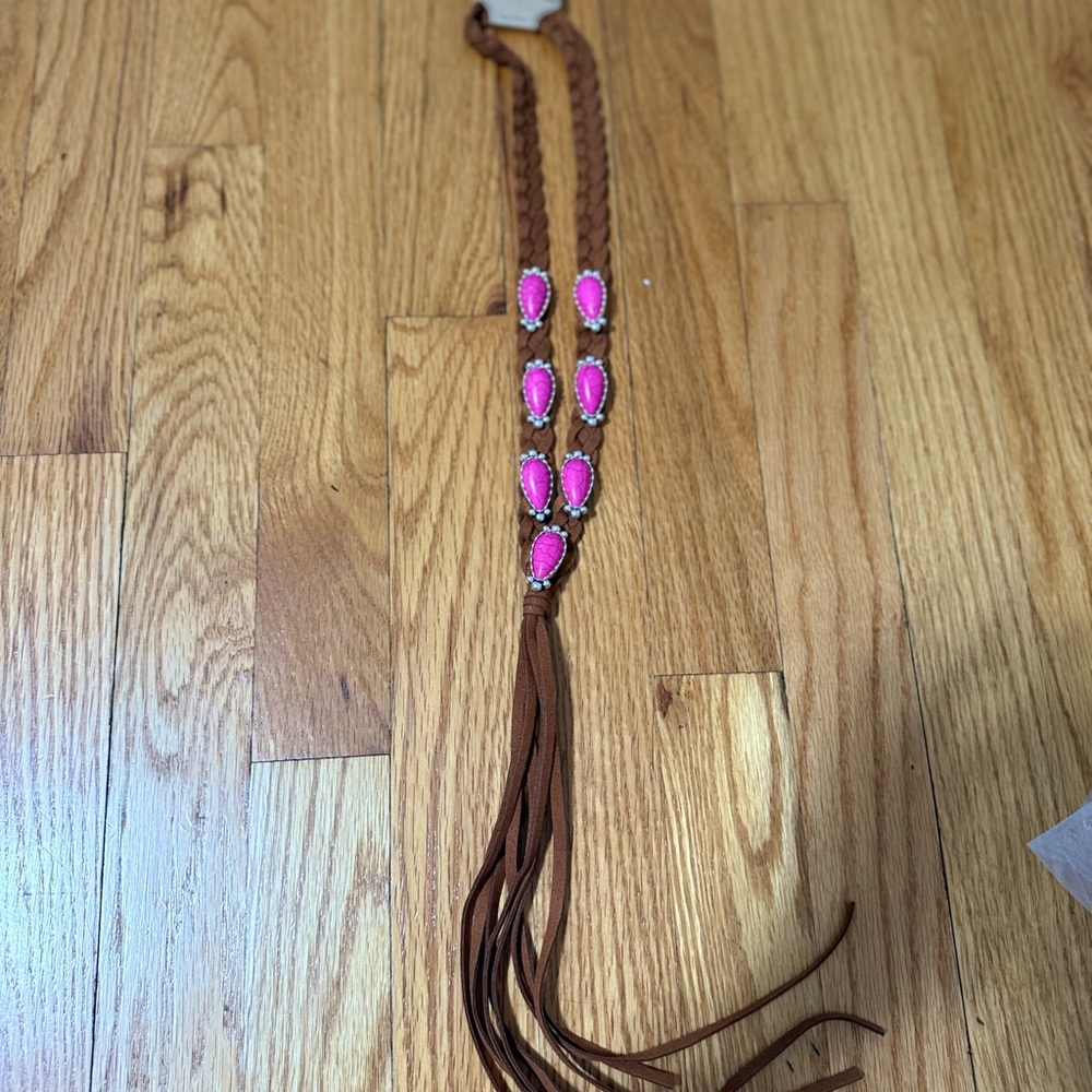 Boho Chic Pink and Brown Necklace